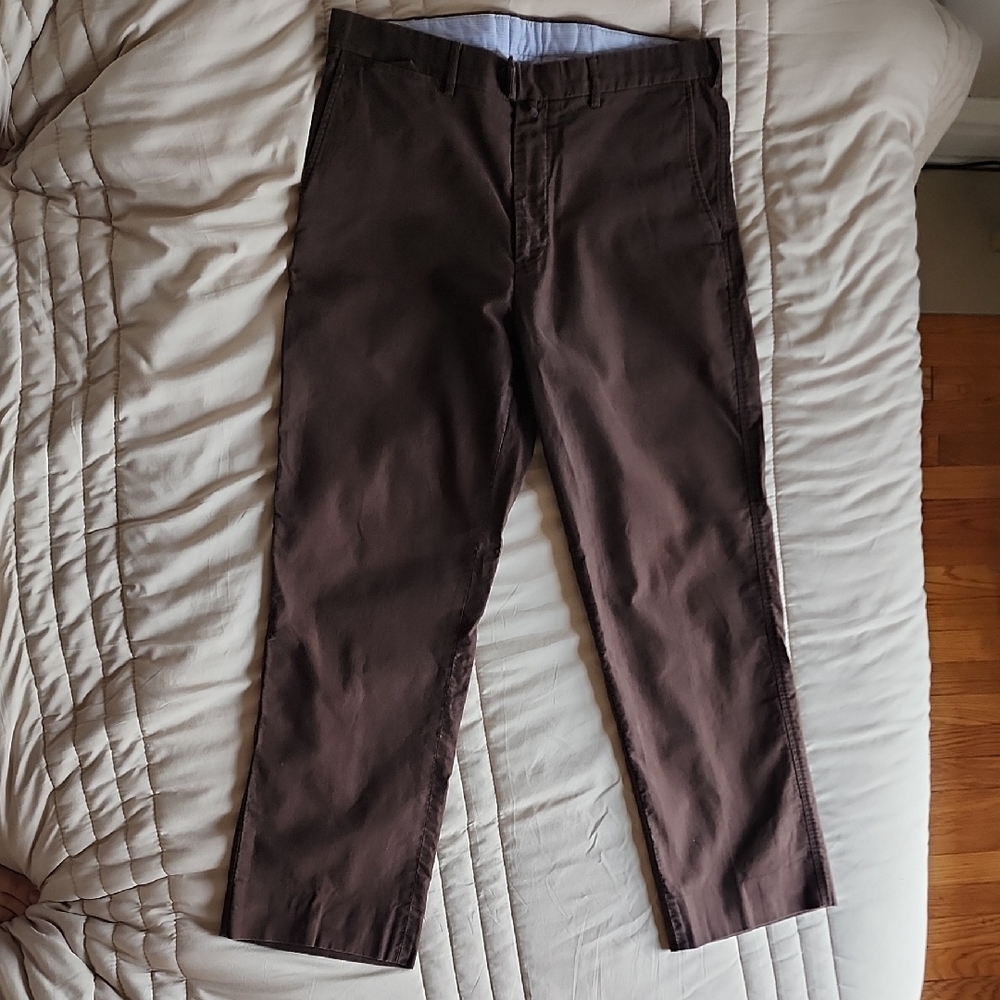 Faconnable Brown Straight-Leg Pants